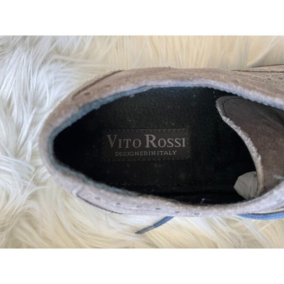 Vito Rossi Suede Gray Leather Oxfords Shoes 7 - Picture 3 of 6